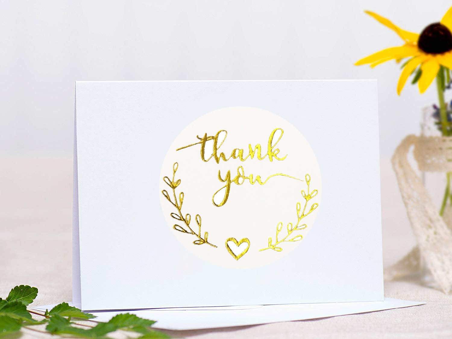 100-500pcs Gold Thank You Stic - Stationery Supplies Business ulasan dan harga