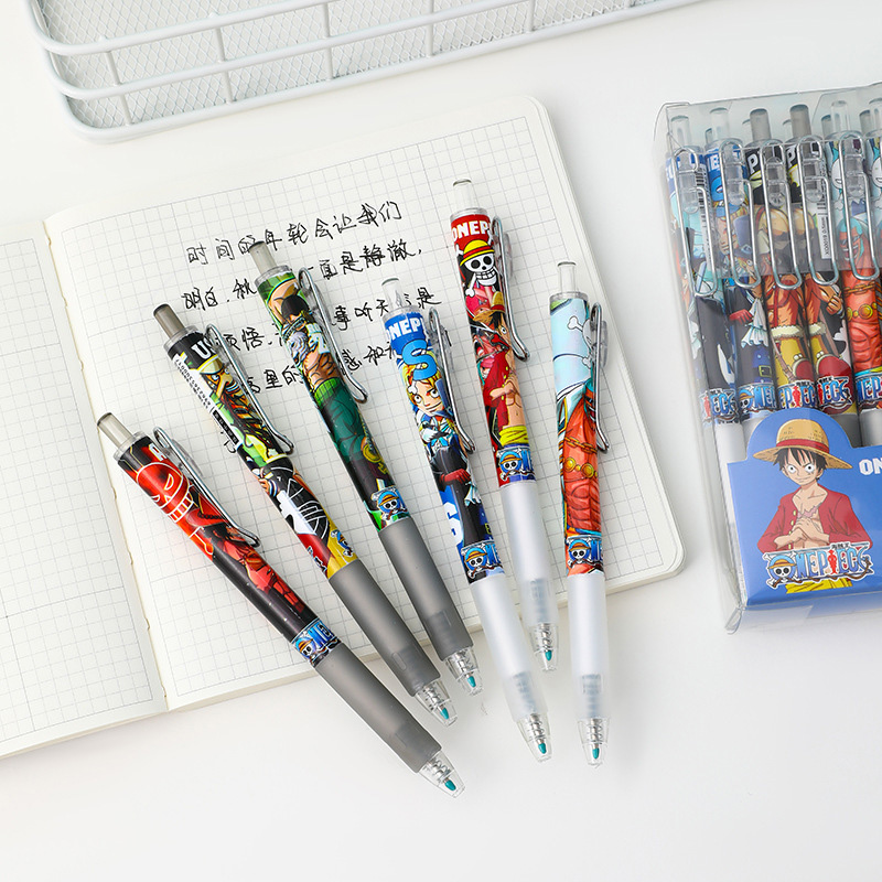 Anime One Piece 12/24Pcs Black - Gel Ink Pen Set ulasan dan harga