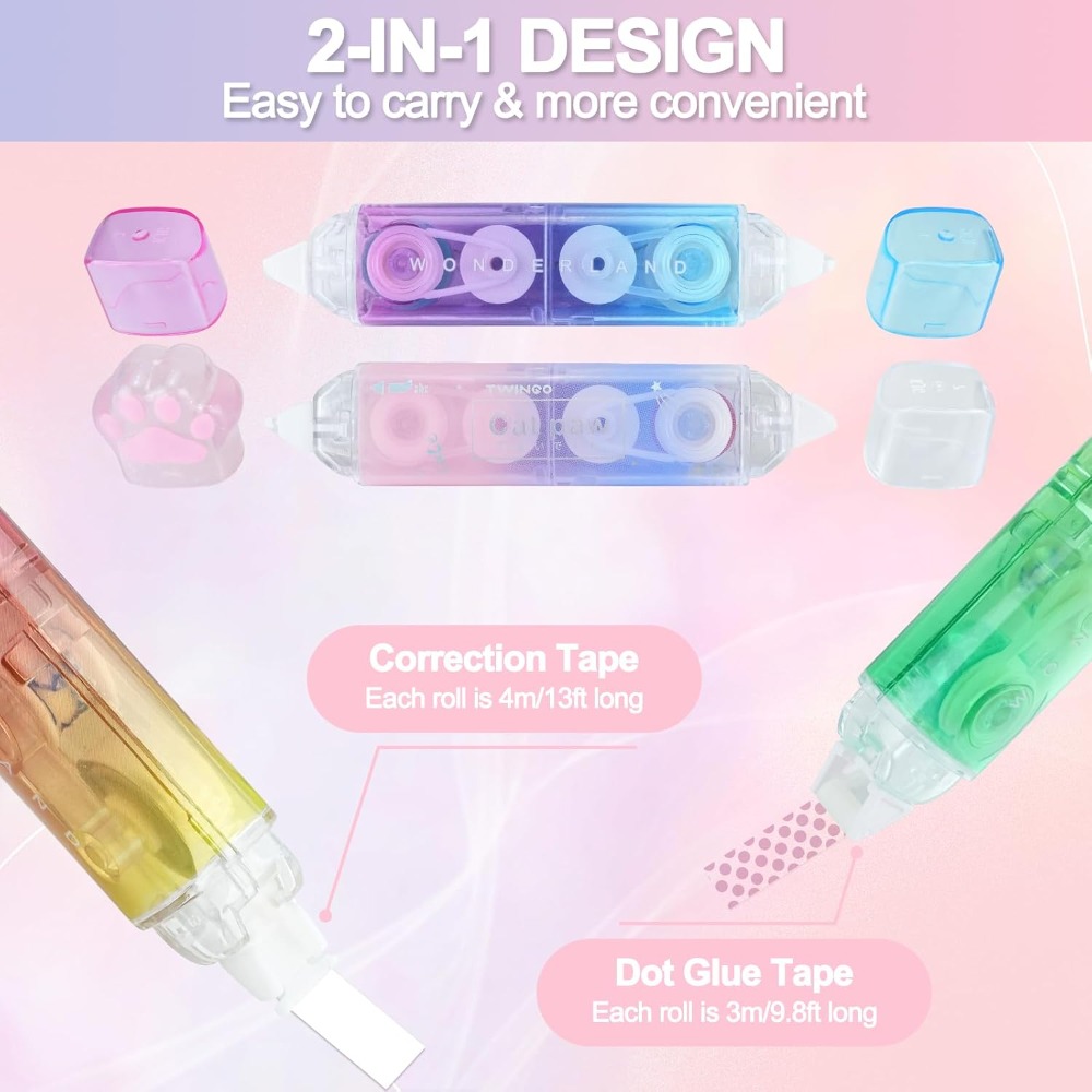 6 Pcs Correction Tape, 2 in 1  - Correction Tape Roller ulasan dan harga