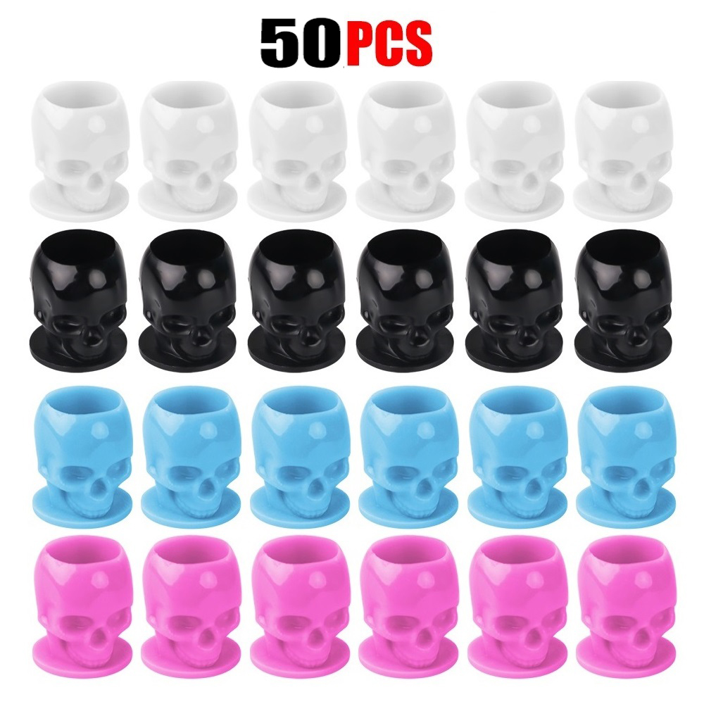 50 Pcs Safe Skull Design Tatto - Calligraphy Ink Bottle ulasan dan harga