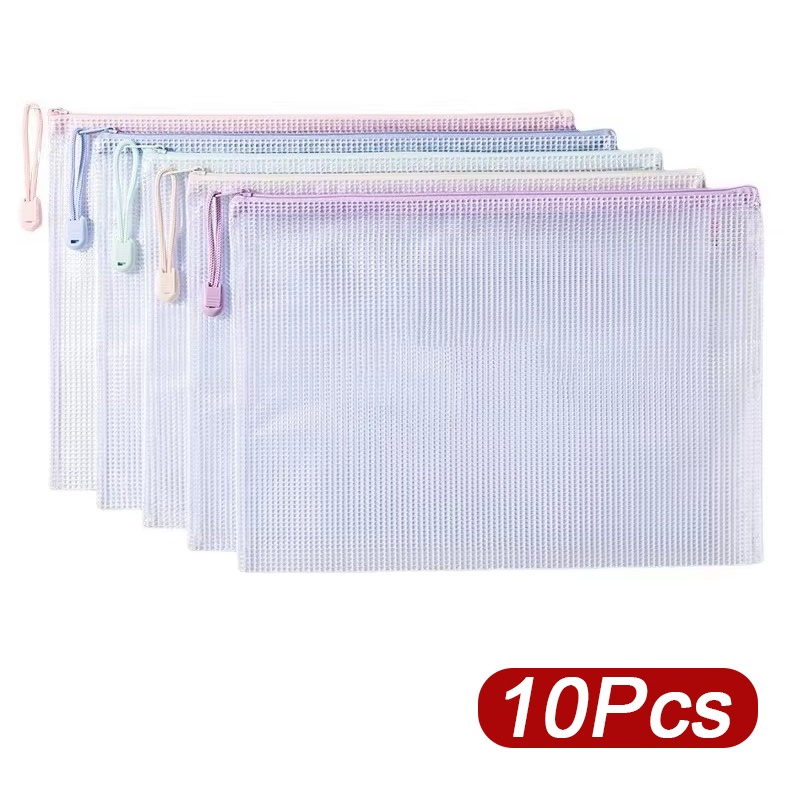 5-30pcs Zipper Mesh Bag A4/A5  - Supply Of Office Stationery ulasan dan harga