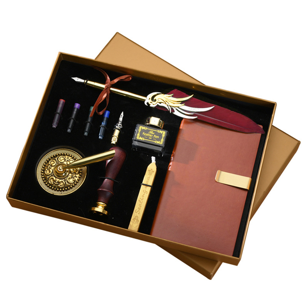 Quill Pen and Ink Set Retro Fe - Wax Seal Stamp Kit ulasan dan harga