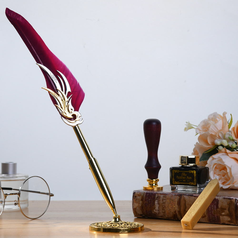 Quill Pen and Ink Set Retro Fe - Wax Seal Stamp Kit ulasan dan harga