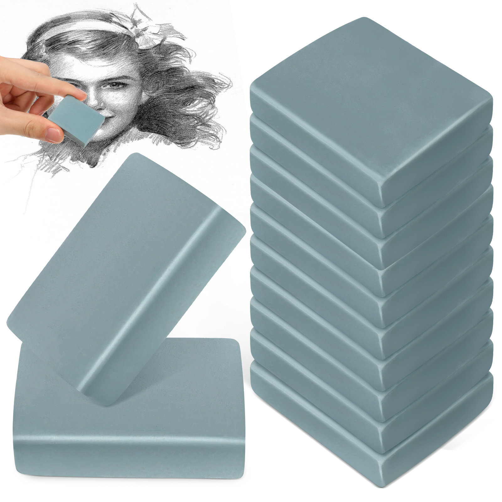 12Pcs Art Erasers for Drawing  - Rubber Eraser Kneaded ulasan dan harga