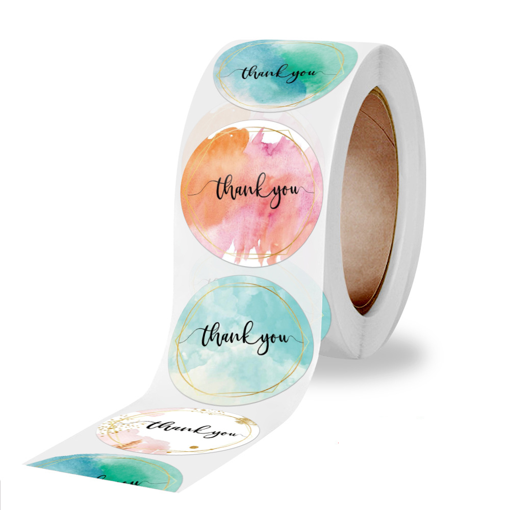 100-500 Pcs Thank You Stickers - Stationery Supplies Business ulasan dan harga